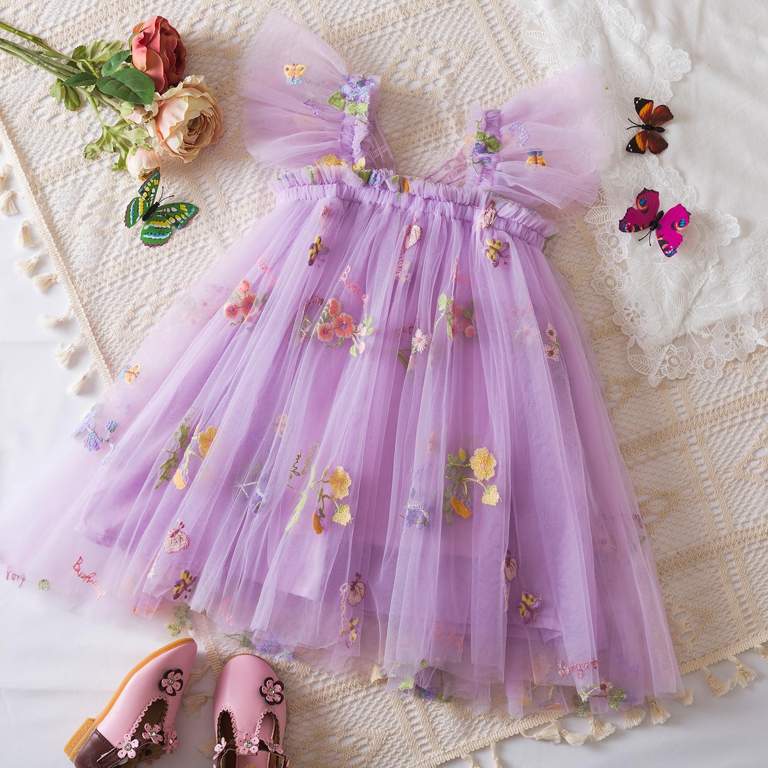 Baby Girls Fairy Tulle Dress Birthday Princess Casual Holiday Dresses Beach Sundress for Toddler Girl - Image 3