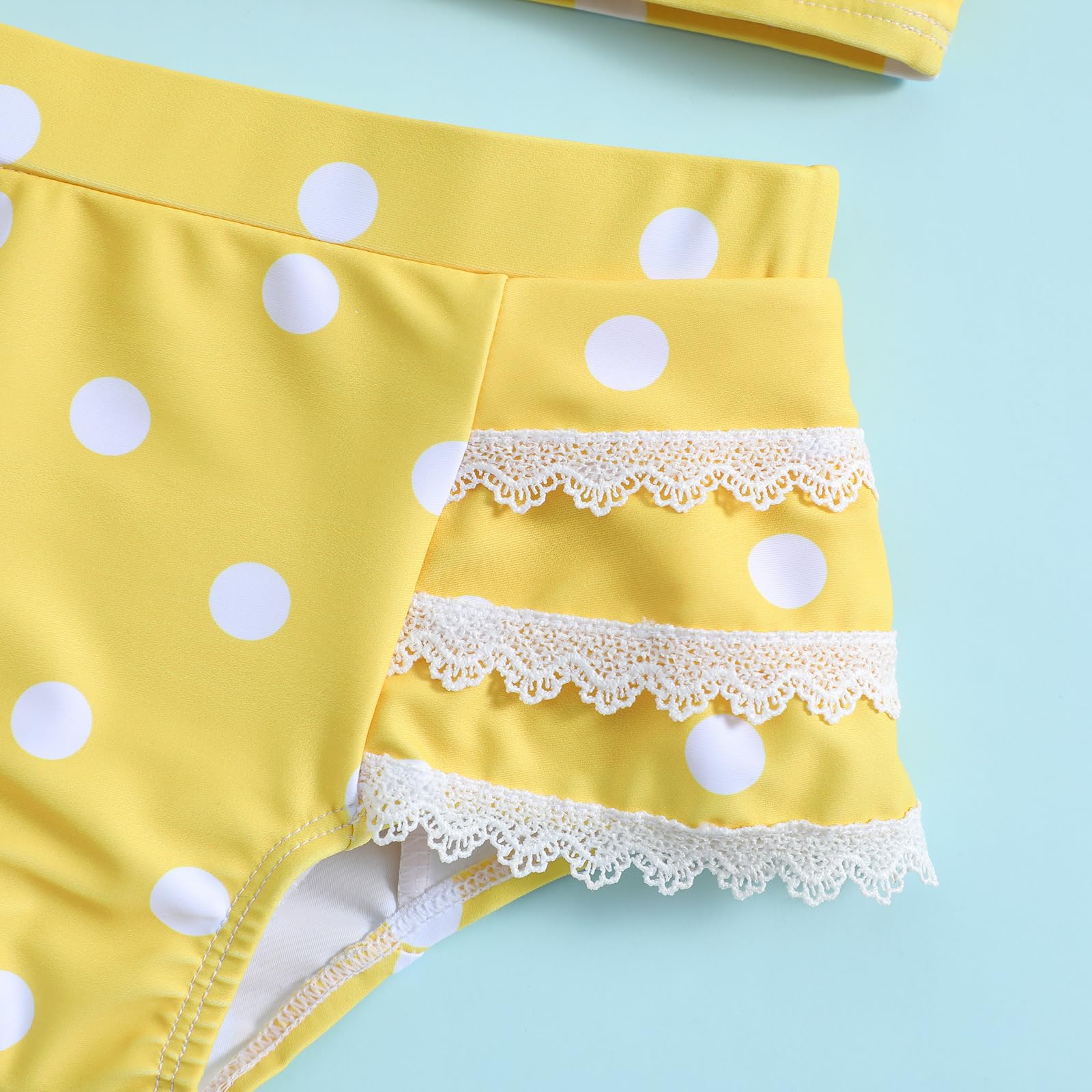 Little Girls Two Pieces Swimsuits Cute Ruffle Bikini Set Hawaiian Beach Sport Bathing Suit Set Pool Swimwear - Image 6