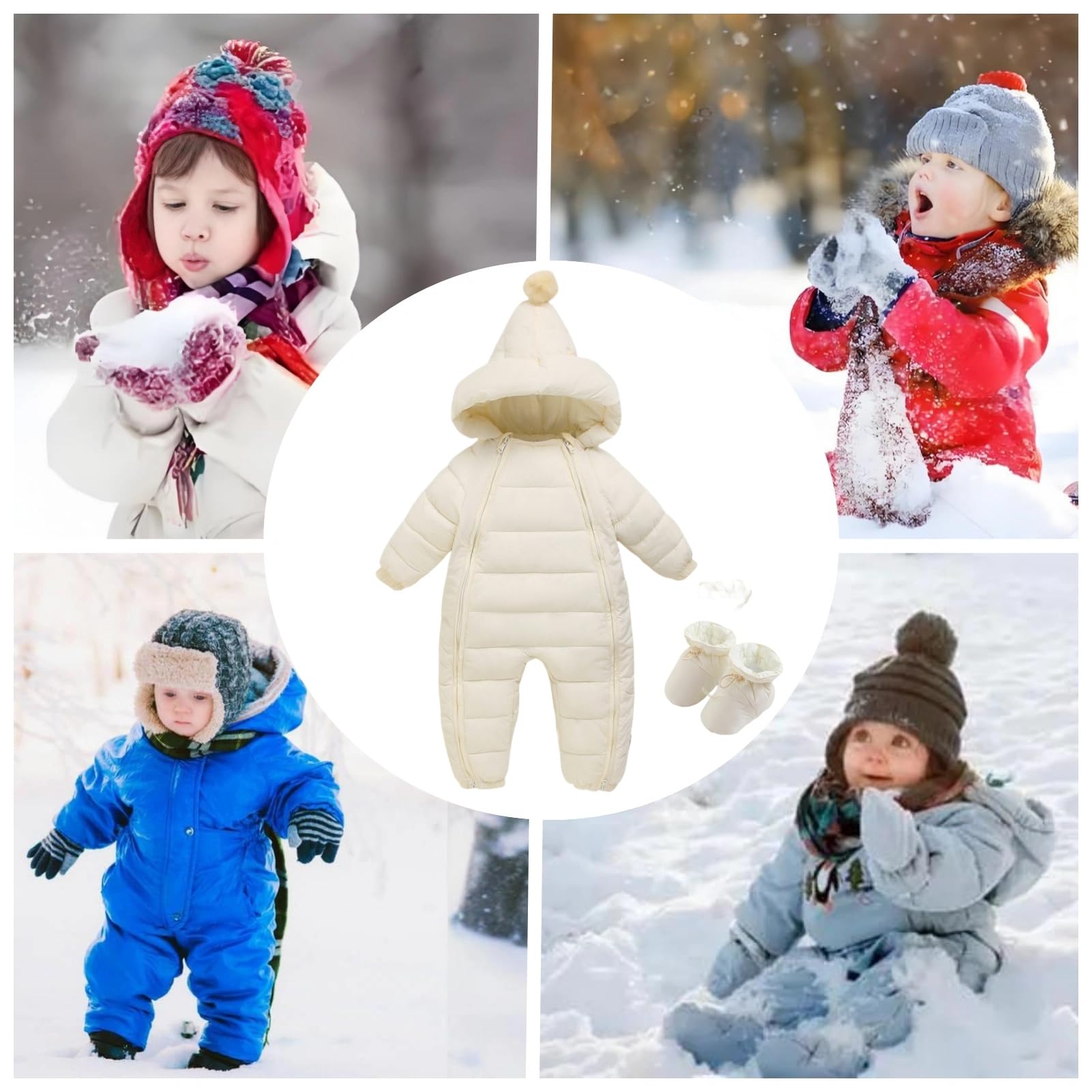Ohrwurm Baby Cotton Down jackets Snow Wear Hoodie Jumpsuit Winter Double Zip Up Snowsuit - Image 4