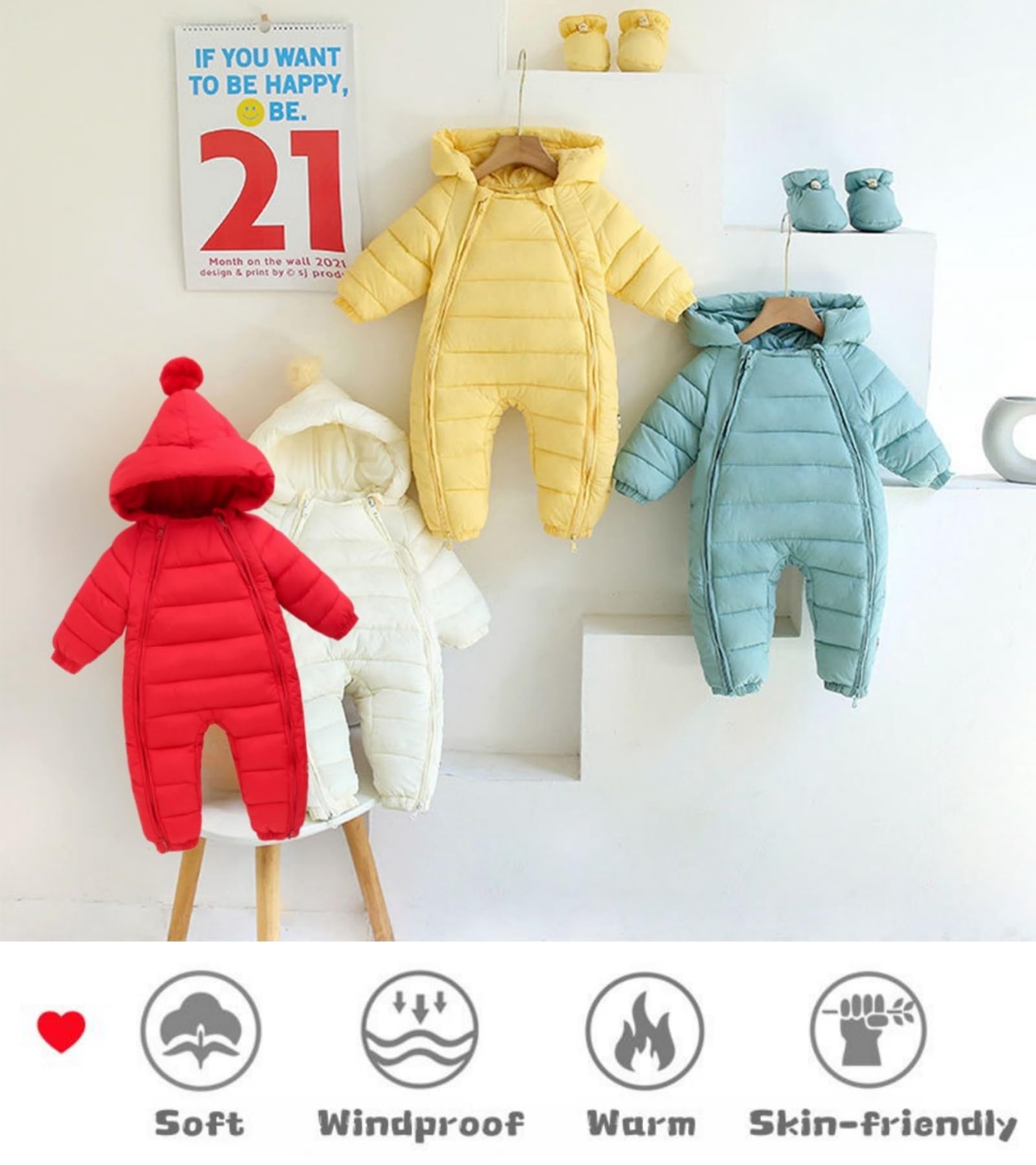 Ohrwurm Baby Cotton Down jackets Snow Wear Hoodie Jumpsuit Winter Double Zip Up Snowsuit - Image 5