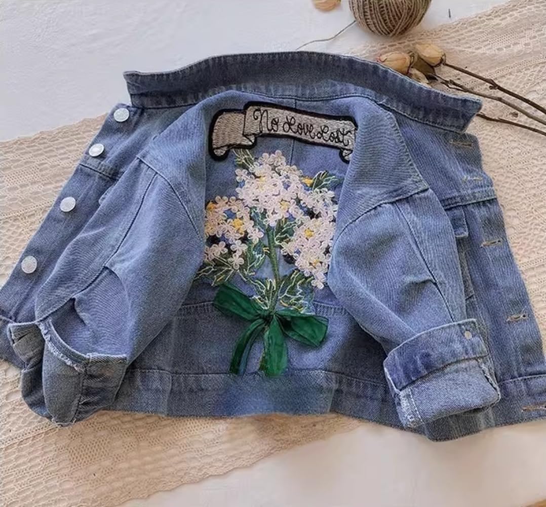 Ohrwurm Girls Pearl Jean Jacket Toddler Denim Jacket Kids Button Down Denim Top Coat Embroidered Outwear - Image 5
