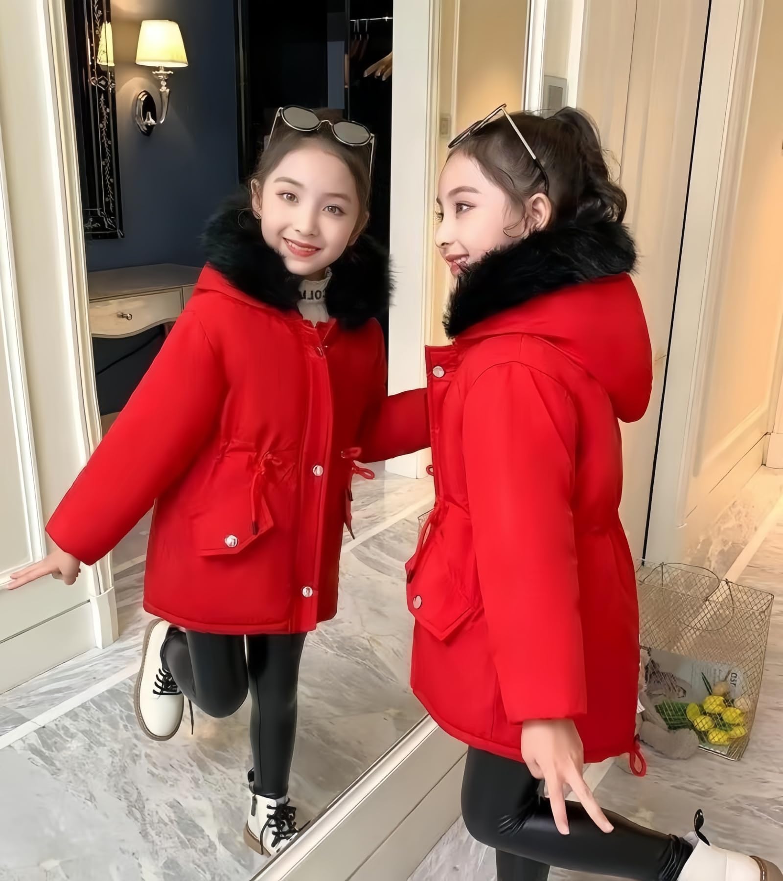 Ohrwurm Girls Winter Coat Heavyweight Hooded Puffer Jacket Kid Parka Fleece Snow Outwear - Image 5