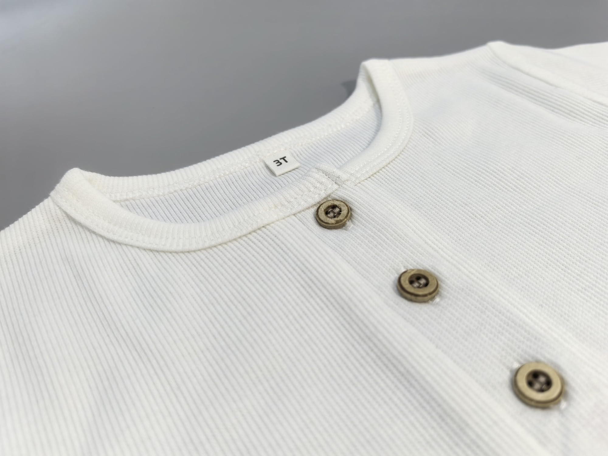 Ohrwurm Toddler Henley Shirt Ribbed Cotton Top for Boys Girls Soft Breathable Short Sleeve T-Shirt with Button - Image 4