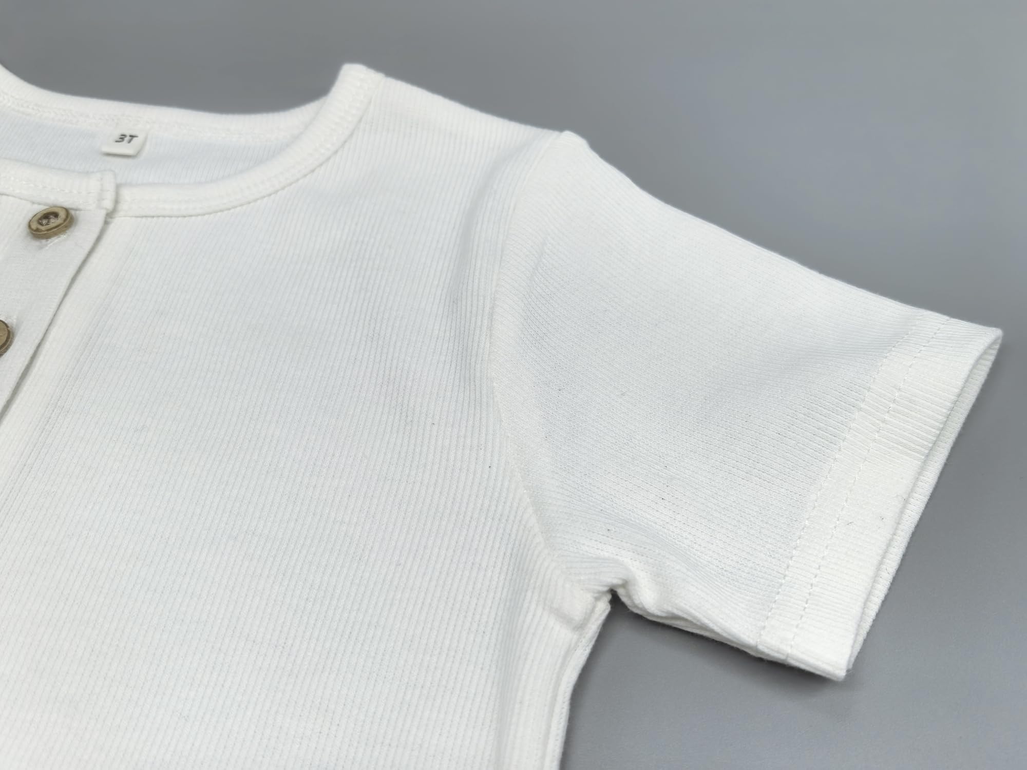 Ohrwurm Toddler Henley Shirt Ribbed Cotton Top for Boys Girls Soft Breathable Short Sleeve T-Shirt with Button - Image 5