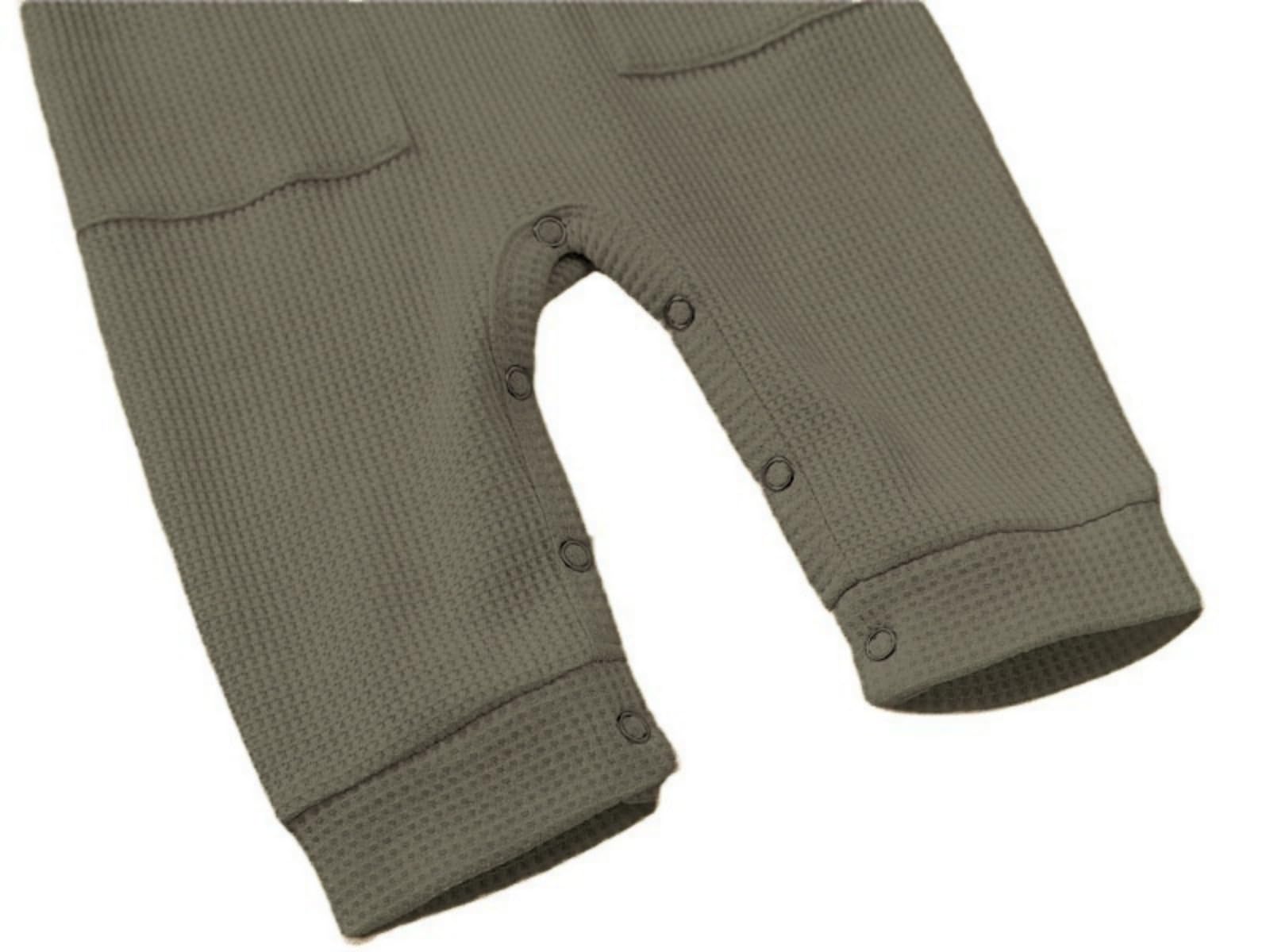 Ohrwurm Unisex Baby Knit Cotton Romper Newborn Solid Outfit Toddler Long Sleeve One-Piece with Snap Buttons for Boy Girl - Image 4